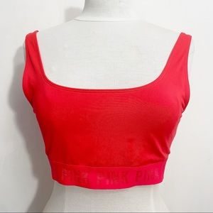 VS PINK Ultimate unlined sports bra. No pads but has pockets for them. L